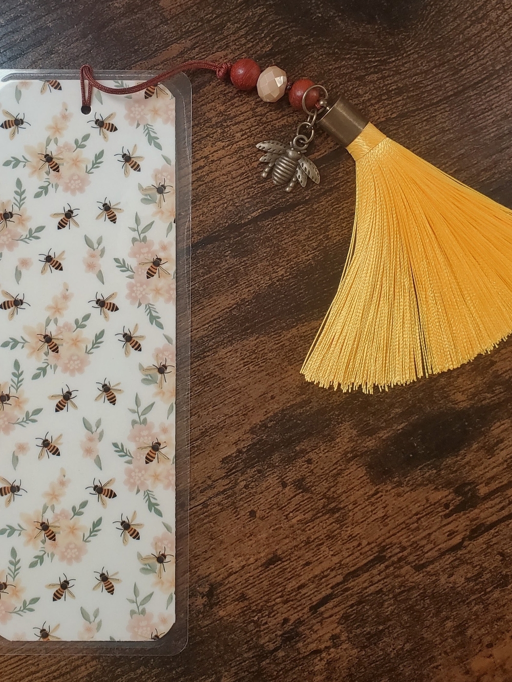 Beaded Bee Tassel Bookmark - Handmade Yellow Tassel Women Accessories